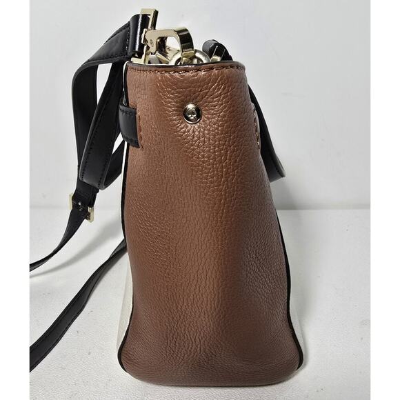 Kate Spade Houston Street Leo Pebble Leather Satchel Bag Color Block - Picture 5 of 13